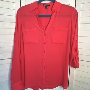 Express Long Sleeve Pink Top Size Medium